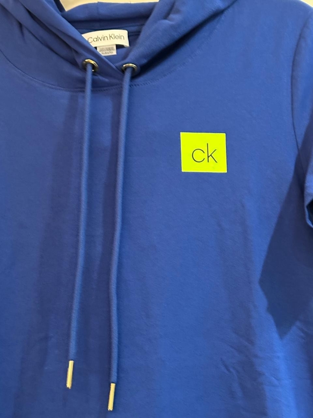 NWT Calvin Klein Royal Blue Hooded T-Shirt Dress - Picture 3 of 9